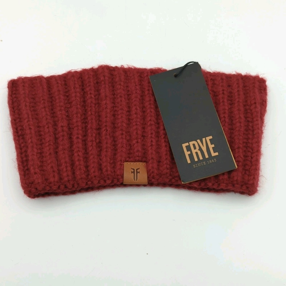 Frye Red Acrylic Knit Womens Headband Fall Winter Cold Weather Outdoor OS NWT